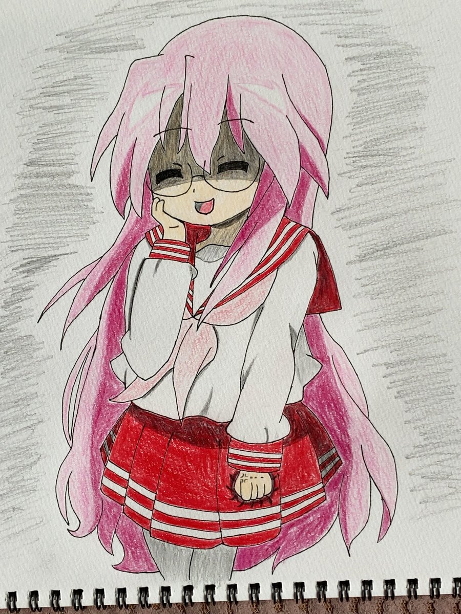 ryooooo713's tweet photo. 顔は笑っているみゆき���んを描いてみました。 https://t.co/lBisV03Zxv