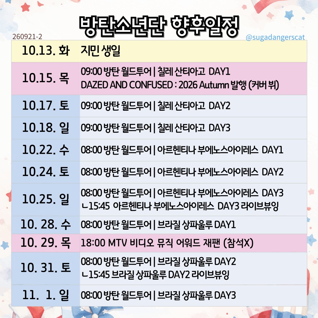 sugadangerscat's tweet photo. <방탄소년단 향후일정> 
9월 21일
1⃣11:00 월드투어 아리랑 공식 머치 판매 | 위버스샵 https://t.co/gK4veF4rdW