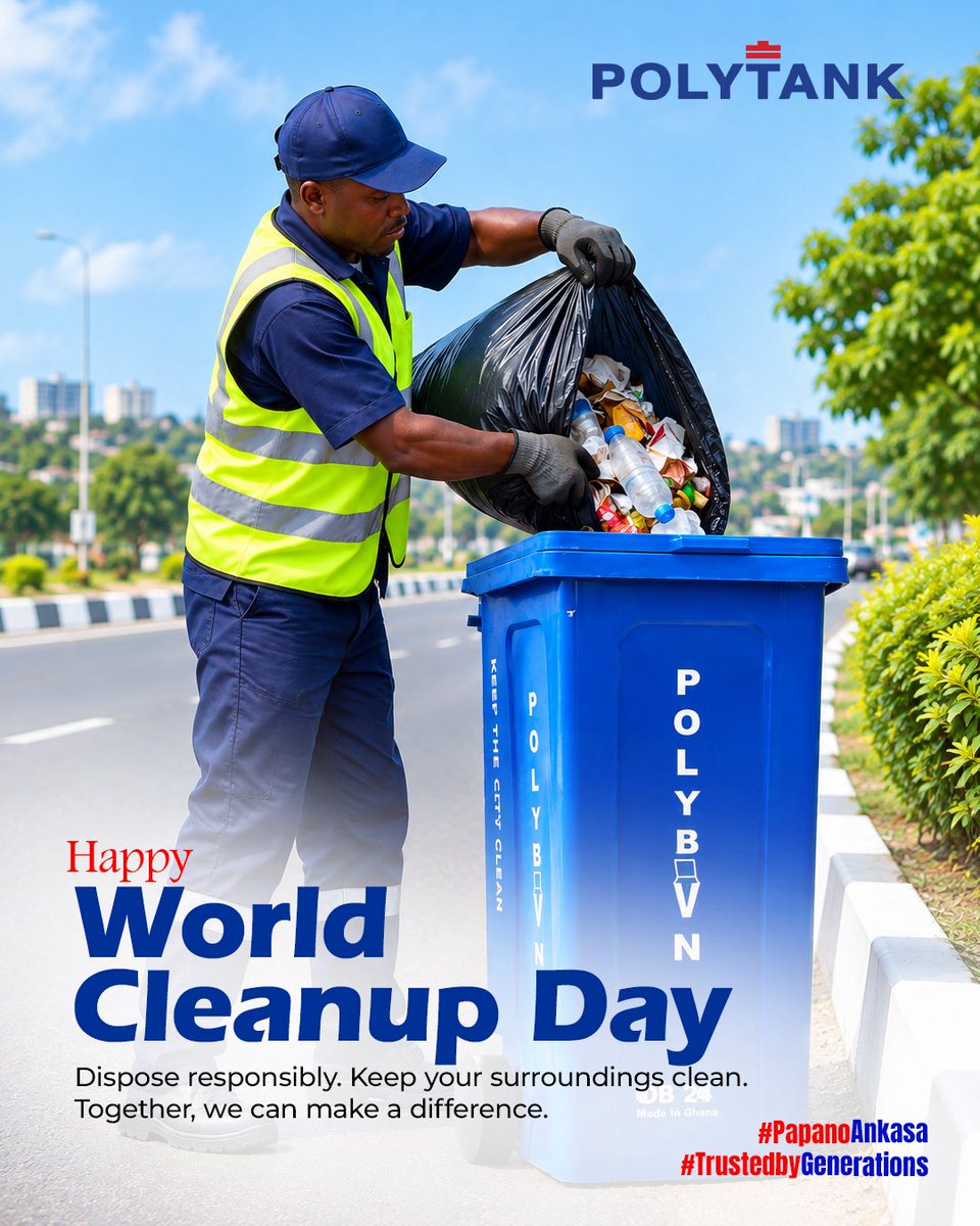 mypolytank's tweet photo. A clean city starts with responsible disposal.
Do your part, dispose solid waste the right way - Together, we make a difference!
#PapanoAnkasa #WorldCleanUpDay #Polytank #TrustedbyGenerations https://t.co/D8R58qEj7g