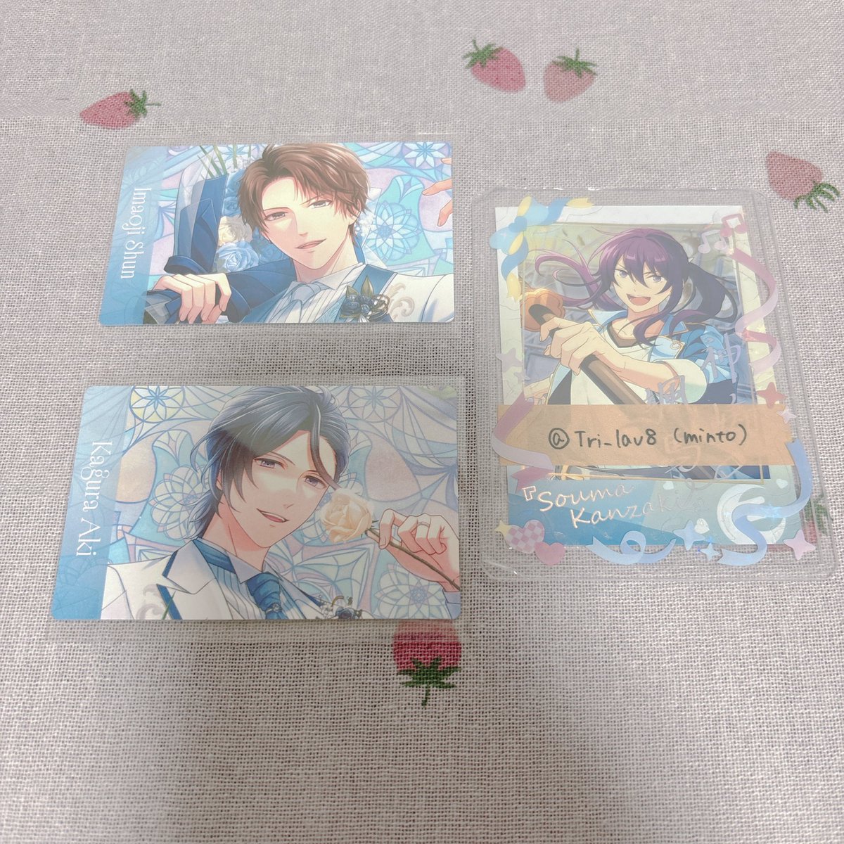 Tri_lav8's tweet photo. 【交換】スタマイ 10周年 特典 後半

譲：今大路 神楽

求：可愛1 早乙女1
(※)2:2まとめて>>>各1決まるまでお返事にお時間頂戴します

✧郵送 https://t.co/GrIwtW6Bwd