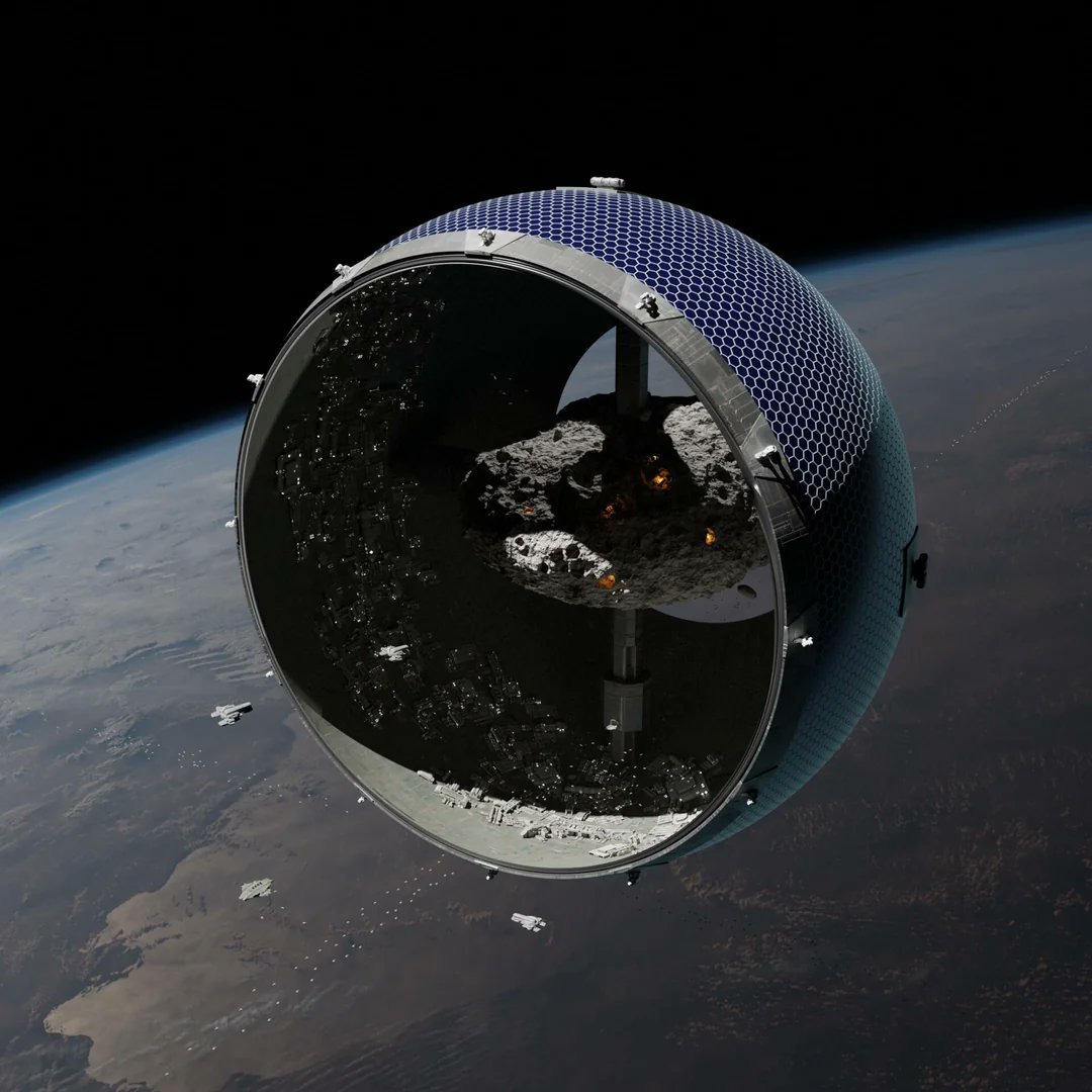 SciFiArchives's tweet photo. Mobile Asteroid Mining Megastructure concept by Pixel Rice Bowl https://t.co/MuuuovDyIw