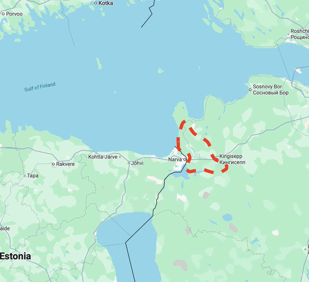 WarMonitor3's tweet photo. BREAKING: Russian authorities have just imposed a nighttime curfew near the Narva Estonian border and have banned vehicles and people entering the Slantsy and Kingisepp districts within 5km of the border to September the 26th. https://t.co/m2F8A30Vkp