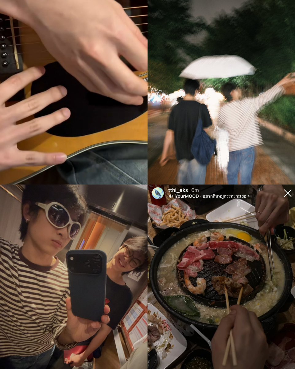 lovelymoonday's tweet photo. เล่นกีตาร์ด้วยกัน กางร่มคันเดียวกัน ถ่ายรูปหน้ากระจกด้วยกัน กินหมูกระทะด้วยกัน ดีจังที่มีกัน ต่อไปวันที่ฝนตกคงนึกถึงแต่เรื่องราวของวันนี้ y-y ♥️

#theewave
#tthi_eks #waavetnp https://t.co/2qAy6Pkz38