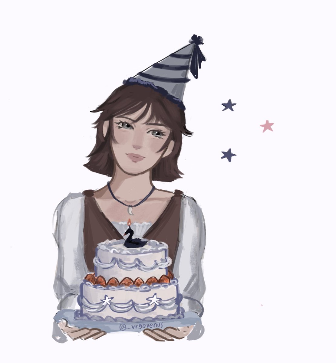 _vrgovenus's tweet photo. its my bday ⋆˚ 🎂 !! wanted to draw arya for #aryaweek2026 🐈‍⬛ also happy birthday to peepaw george <3 https://t.co/XJW3sVLCXR