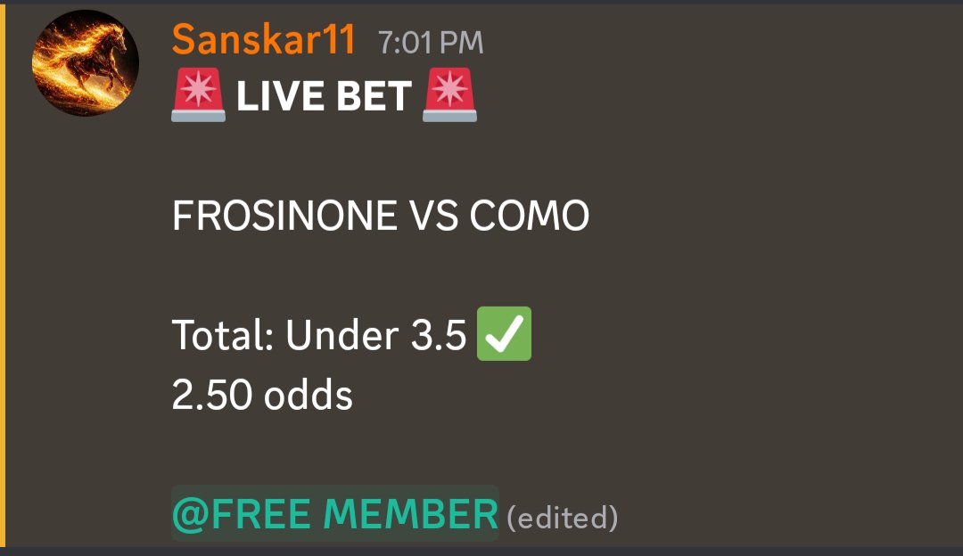 Sanskar_4112's tweet photo. THE FREE PICK IN THE DISCORD WAS A WINNER AGAIN โ
๐ฐ๐ฐ
+165 Dortmund ML yesterday
+150 today
Join us @MoOfItOFFICIAL ๐ฐ
And DM me for to buy the picks โ
#MOOFIT #SerieA https://t.co/36MSeE2ZKm