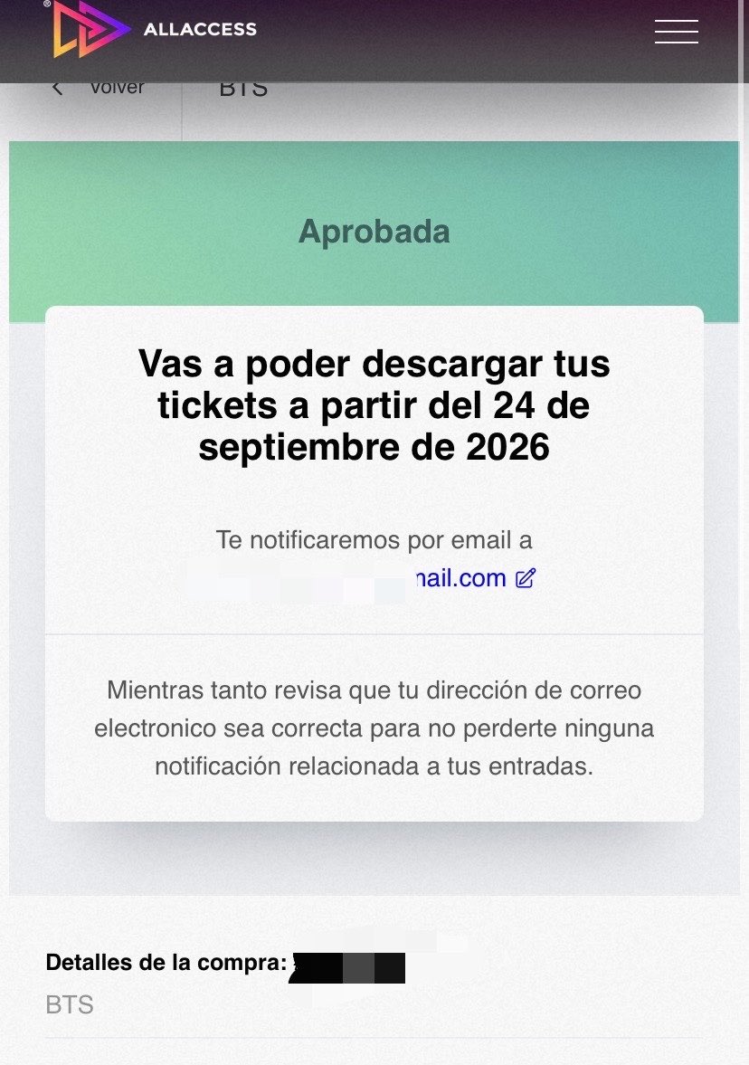moodiazz's tweet photo. HOLA, VENDO ENTRADA DE BTS EN CAMPO PARA EL 24/10
iba a ir con una amiga pero al final ella no va a poder ir, cualquier cosa pueden escribirme por instagram <3 @/moo.diazz
#BTS_WORLDTOUR_ARİRANG #BTSArgentina #BTSENTRADAS #BTS #ARGENTINA #ARJINTINA https://t.co/YuXcGxjQH7