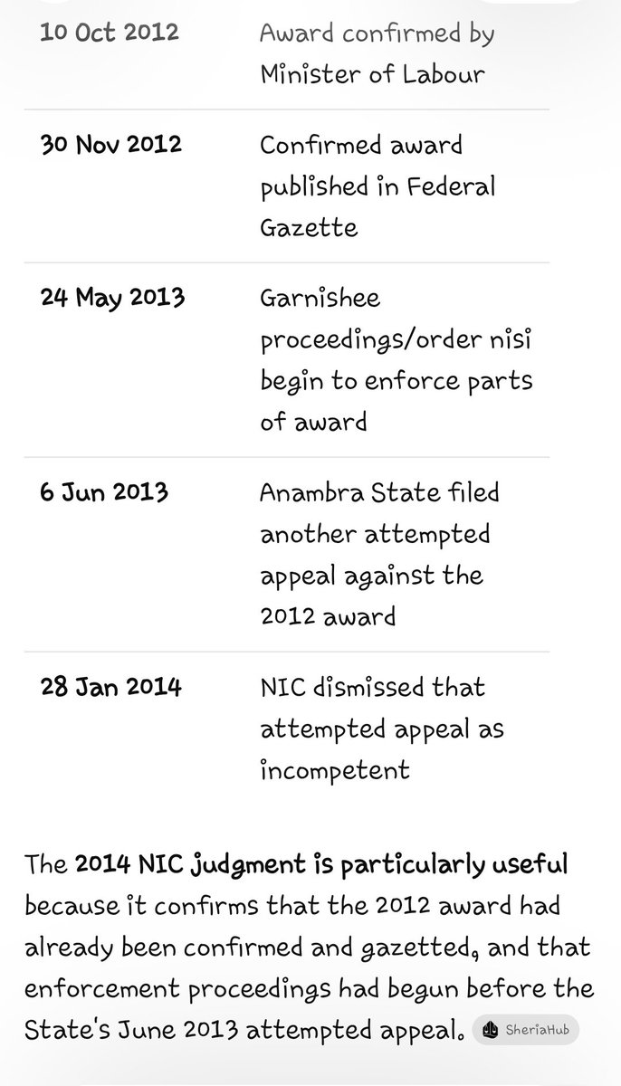 NoldLawal's tweet photo. @FOLVSHO As a result of the objection by Anambra st gov. in 2010,the minister of Labour advanced the dispute to the National industrial Cour in May,2010.These screenshots shows how the cased proceeded before NIC ordered the payment to be made in 2014 and at that time,Obiano was the Gov.👇🏽 https://t.co/yiIa55Bocy