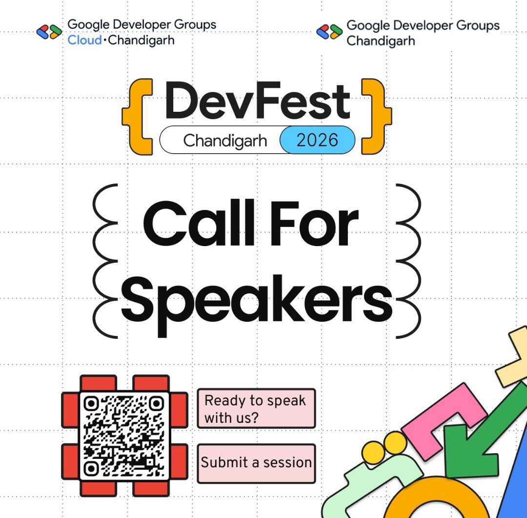 GDGC_Chandigarh's tweet photo. 🎤 Call for Speakers is OPEN! 🚀

Got a tech idea, insight, or story to share? Take the stage at DevFest Chandigarh 2026 and inspire the developer community! 

🔗 Submit your proposal: https://t.co/LJoHEc4ZDB

#DevFestChandigarh #DevFest2026 https://t.co/i5ZeTgZ61b