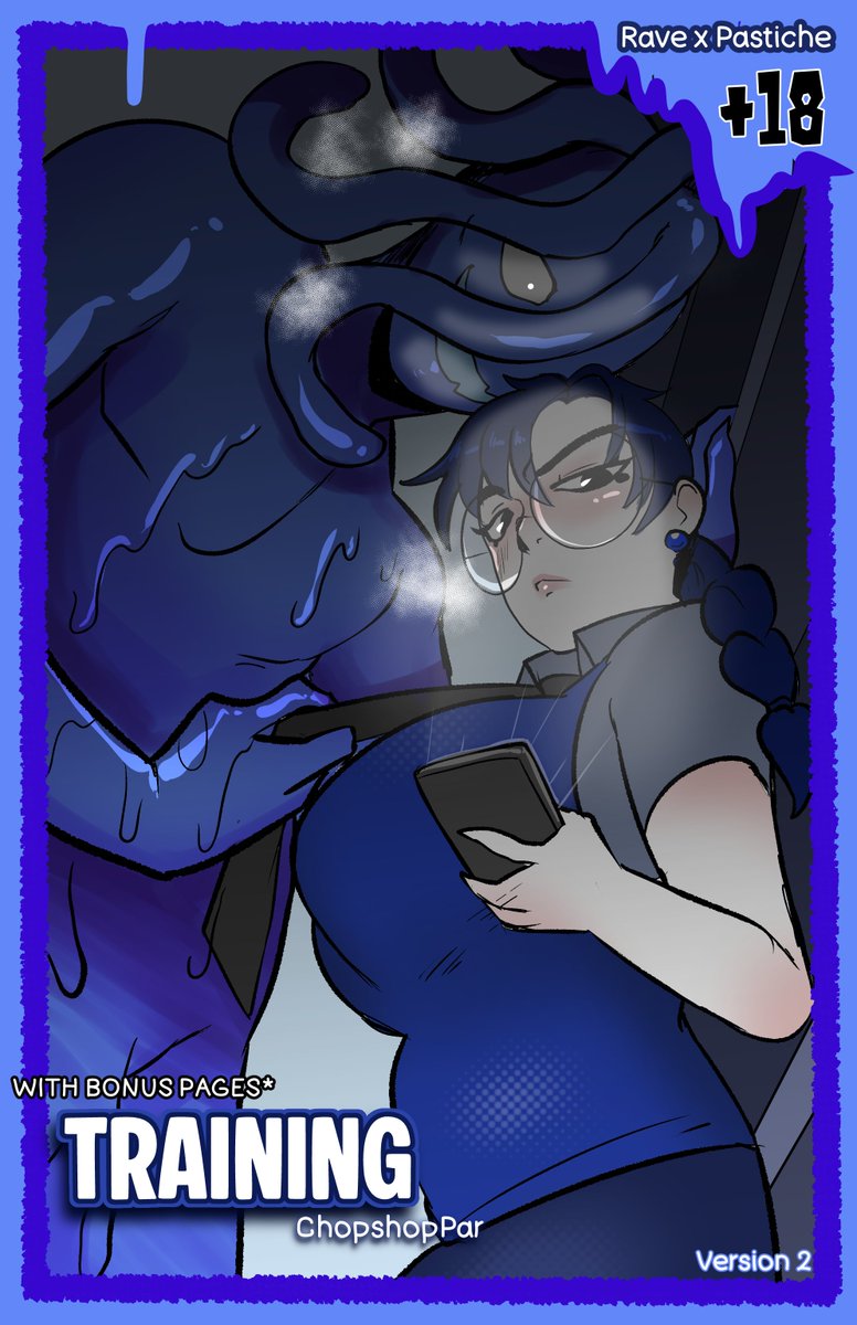 ChopshopPar's tweet photo. Rave also loses his cool once in a while.  
Check out my full comic about Rave x Pastiche: TRAINING in the comments below.
#ravetheslime #chopcomics #nsfwcomic #slime #monsterboyfriend https://t.co/XCe0CneJGX