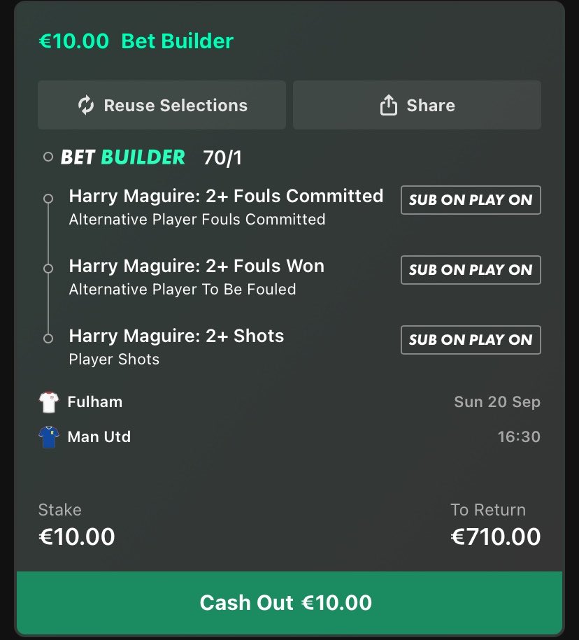 CL34B's tweet photo. Fulham v United picks..
€2 free bet on PP so used that and money back offer on bet365 too.. 
Hopefully some luck with last PL bet for 3 weeks 🤞 https://t.co/L3bwlAHOcQ