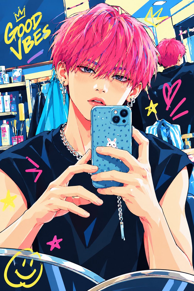Jenu3v's tweet photo. お母さんが、僕の高校の時の写真をAIでアニメ化にしてたのを���いました😂
服装や髪型や髪色やメイクもそのままでアニメになったみたいです… https://t.co/DgVhwQMNLz
