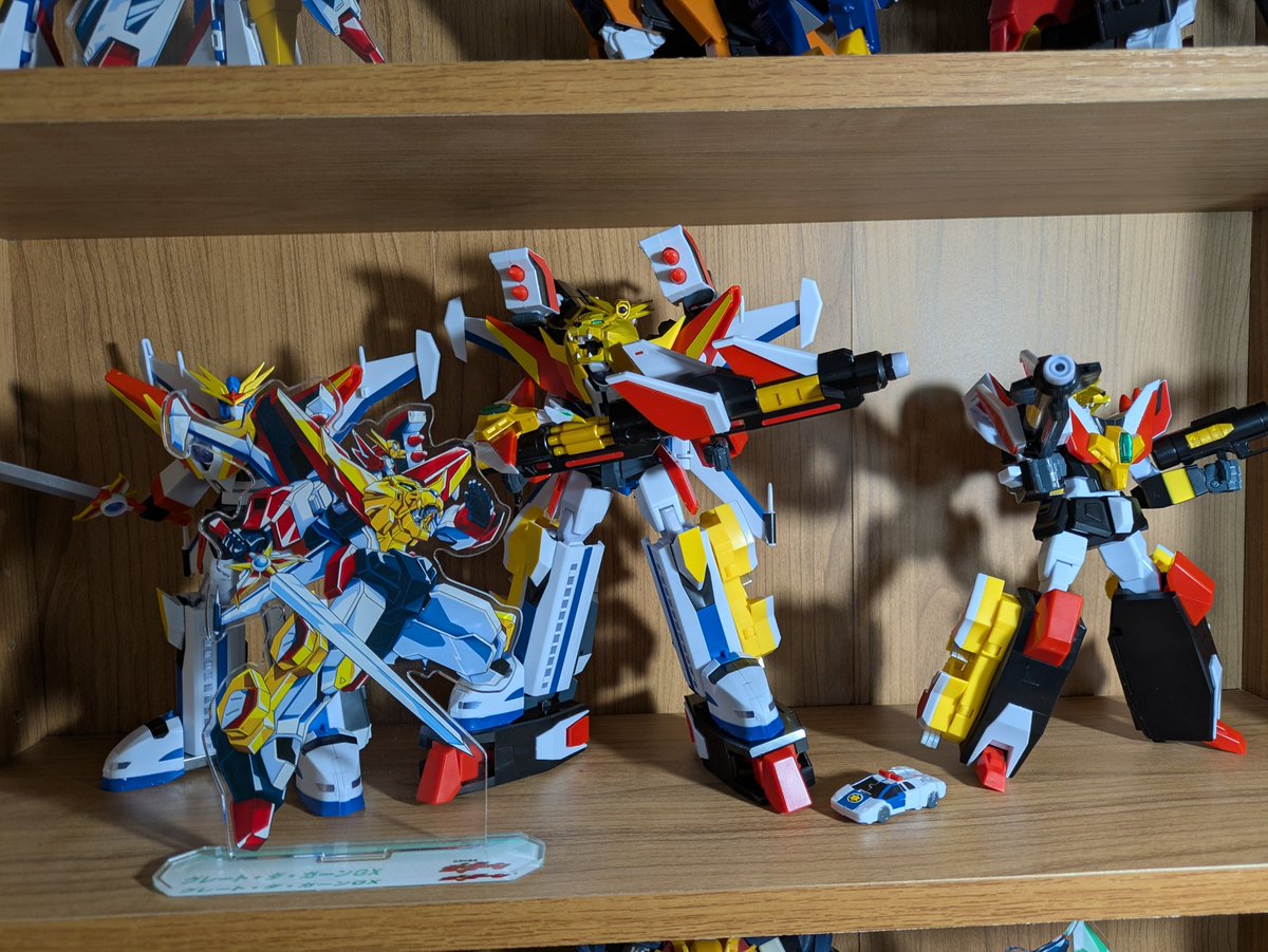 WeEnmasabaki's tweet photo. 2体目を作って、下駄がなんとかハマった。手首も何とか保持できて、GXバスターを持たせられた！
コレにてダ・ガーンは完成だな。
あとは、エクスカイザーを待ちつつ、放置しているゴルドランを進めるかぁ〜😏
#伝説の勇者ダ・ガーン
#ダ・ガーン
#ガ・オーン
#グレートダ・ガーンGX https://t.co/m3WKgUNYie