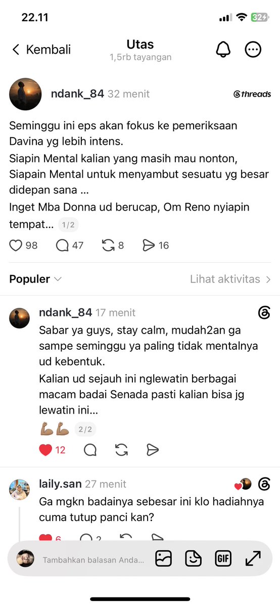 xtrwberrychae's tweet photo. @Dumdumaaaaa @chocopieXo Iyaaa kata nya gini kakkk, seminggu ini fokus pemeriksaan Davina. Berarti bisa 2-3 hari di TJ universe (karena 1 hari itu 3-4 episode) 😫🫤🫤🫤 https://t.co/qn9DdU1ukt