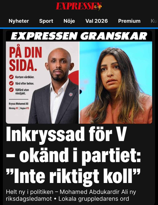 InteSosseSe's tweet photo. Mohammed skulle alltså enligt lagen inte vara kvar i Sverige. Nu är han riksdagsman för Vänsterpartiet.  Absurdistan maximus.

Kommer @svt rapportera om detta? Spänningen är olidlig. https://t.co/LHlBxtIJMo