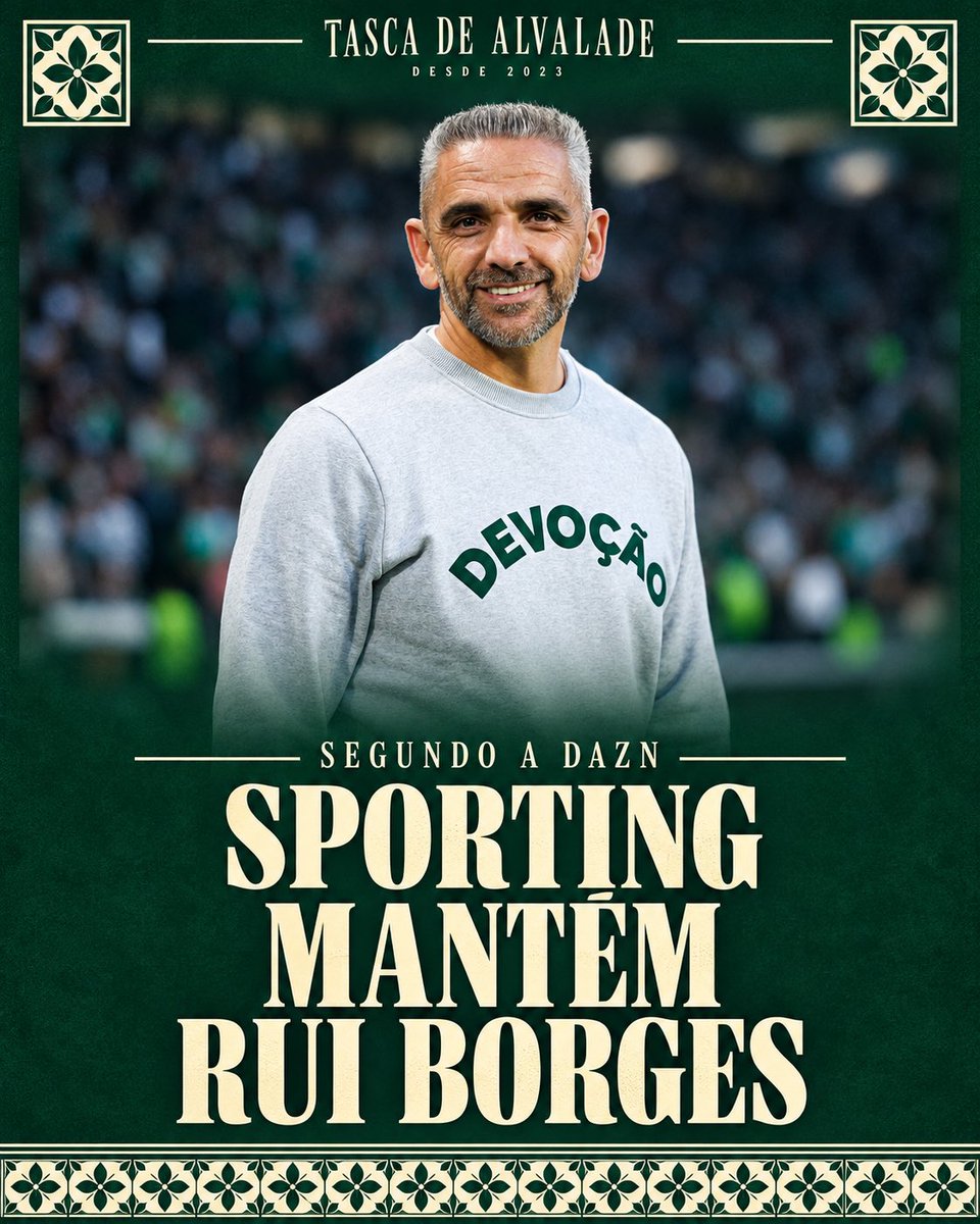 TascaDeAlvalade's tweet photo. Segundo a DAZN, o Sporting mantém Rui Borges.

Na Tasca, discordamos. Depois de mais uma vantagem desperdiçada, esperávamos uma mudança. A SAD assume esta aposta; tem de assumir também os resultados.

Ainda acreditas numa resposta? 💬

#SportingCP https://t.co/z4ea9UeRZk
