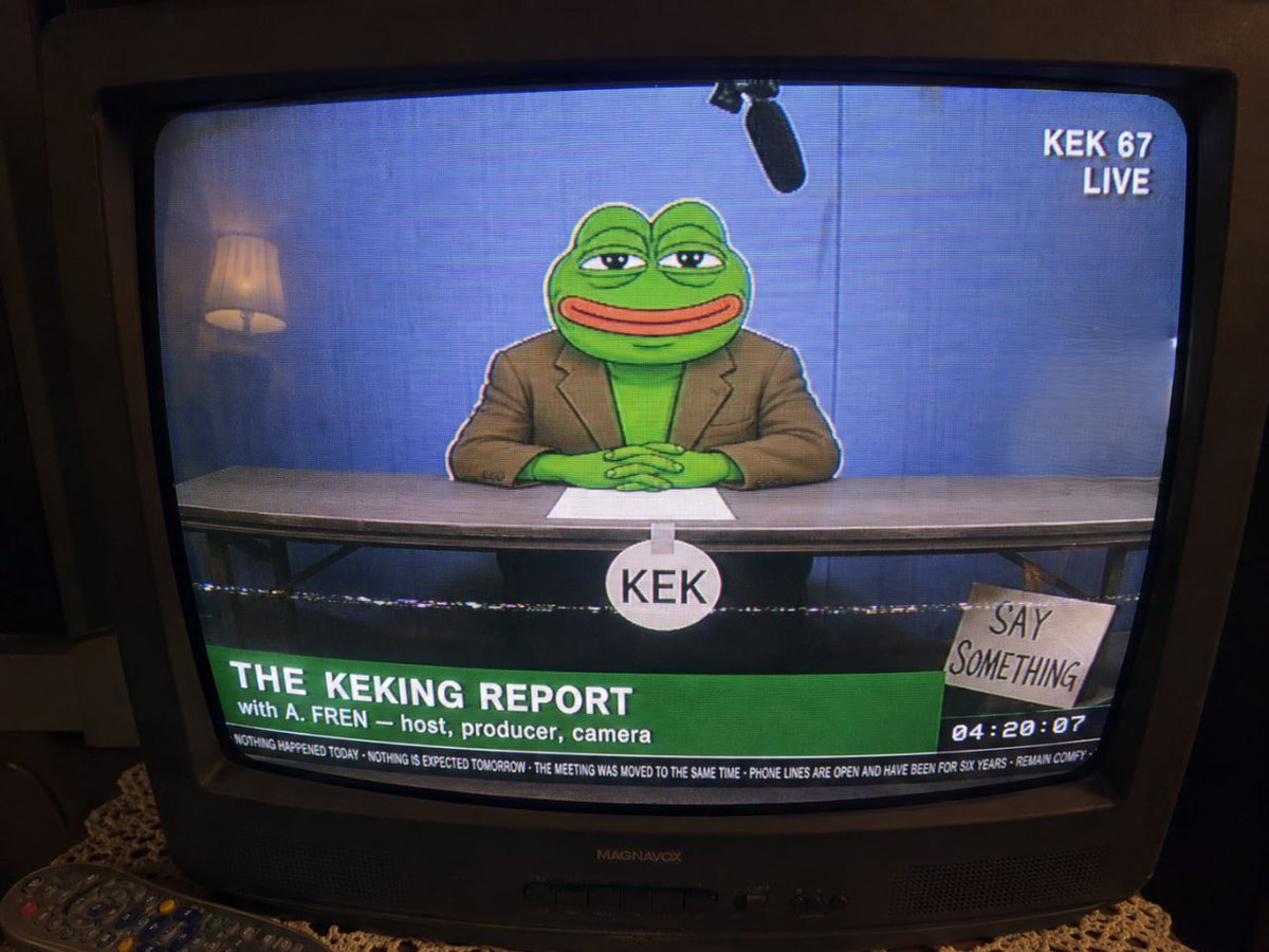 MCmastersCrypto's tweet photo. 📣 Breaking Sunday morning news 📰
The president of Kekistan will be giving the state of the union speech 🎤 from Kekhalla hall in the coming days ahead.
@Kekistan_RH all hail $KEK
@kekistan 🫡 #SPEECH #KEKISTAN #MRPRESIDENT https://t.co/vxEIlKnjfU https://t.co/BP8b66w9kF