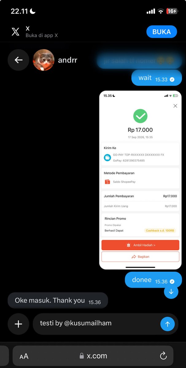 KusumaIlham586's tweet photo. mau upload testi biar ga dikira penipu hehe, yg mau job receh langsung pay bisa dm ya. yg punya akun cqrousell,tlnder ga kepake dan mau dijual jg sini ku beli #zonauang #freelance https://t.co/fs77aEEiAi