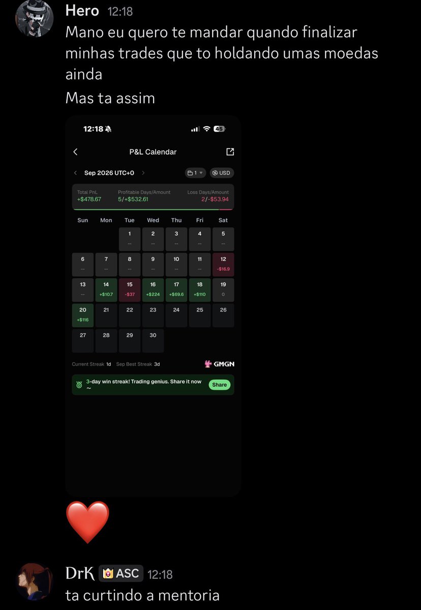 DrK1NGG's tweet photo. pnl de outro mentorado em menos de 10 dias esta praticamente 500 dol pra frente, isso comecando agora  e ta aprendendo, ainda tenho 2 vagas interessados me chamem discord king.btc https://t.co/3WnlrwVWRg