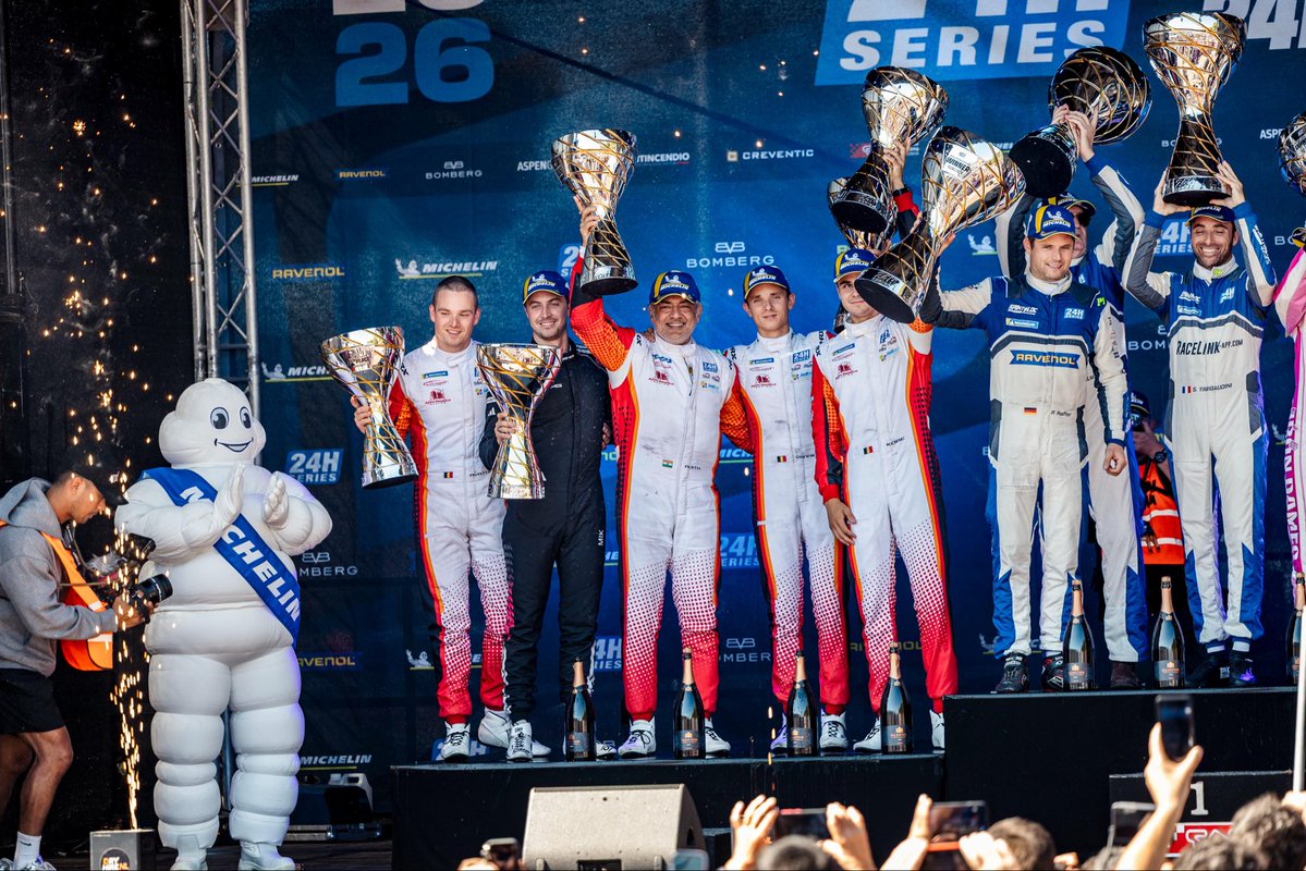Akracingoffl's tweet photo. That's a wrap on the 2026 Michelin Creventic 24H European Series! 🏁

After a hard battle fought through the gruelling Barcelona 24 Hours Race, Ajith RedAnt Racing took P2 in GT3 Pro-Am in the final round and finished P3 overall in the GT3 Pro-Am championship. https://t.co/GwnQdBwPNj