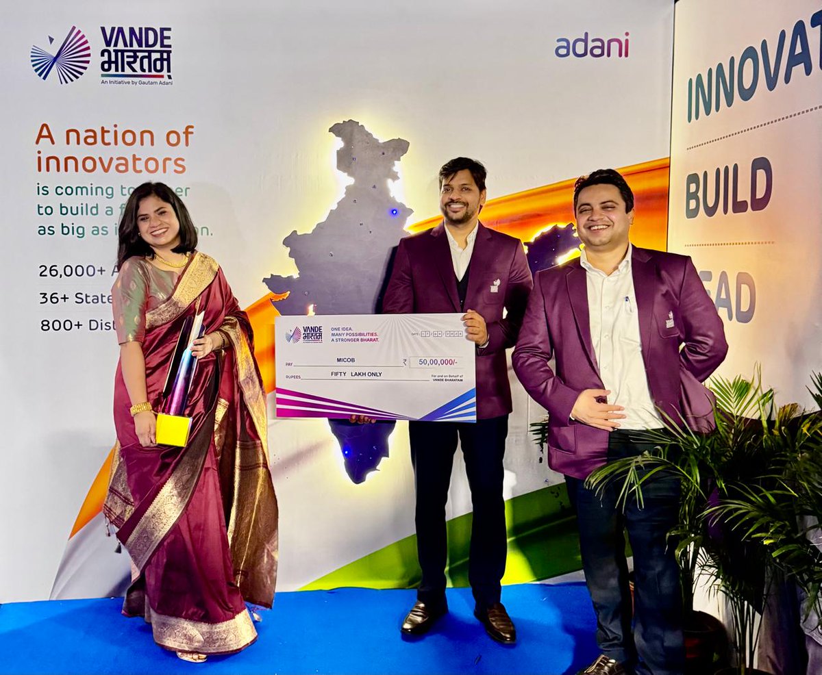 MiCoB_India's tweet photo. We won. 🇮🇳
MiCoB is the winner of Adani Vande Bharatam.Proud of how far we have come. Very aware of how much more there is to build.

Onwards. 🇮🇳

#MiCoB #VandeBharatam #BuildingForBharat #3DConcretePrinting https://t.co/A7U7qRlDiW