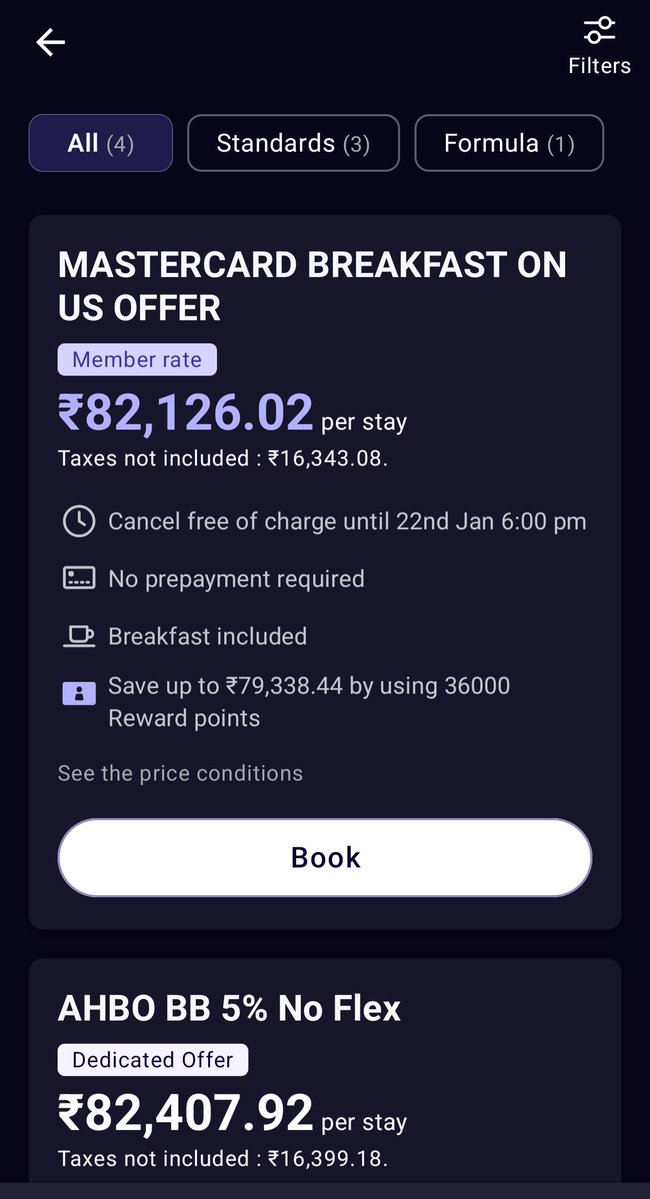 SwipesAndSmiles's tweet photo. Was helping a friend (non #ccgeek) for Upcoming singapore trip on revenue.
He narrowed down @All #GrandMercureRoxy Singapore.
Surprisingly, CREW rates were 20% less than all other OTAs.
Worth exploring for future travels.
Hey!👋
Here's something for your next trip - 2-months membership for your own travel concierge CREW + ₹1000 cash fully redeemable on your first hotel booking.
Skip the waitlist with my referral code: CREWFORNISHANT23
#vacation #luxury @Swiggy #CREW #staycation #accor #premier #swiggy