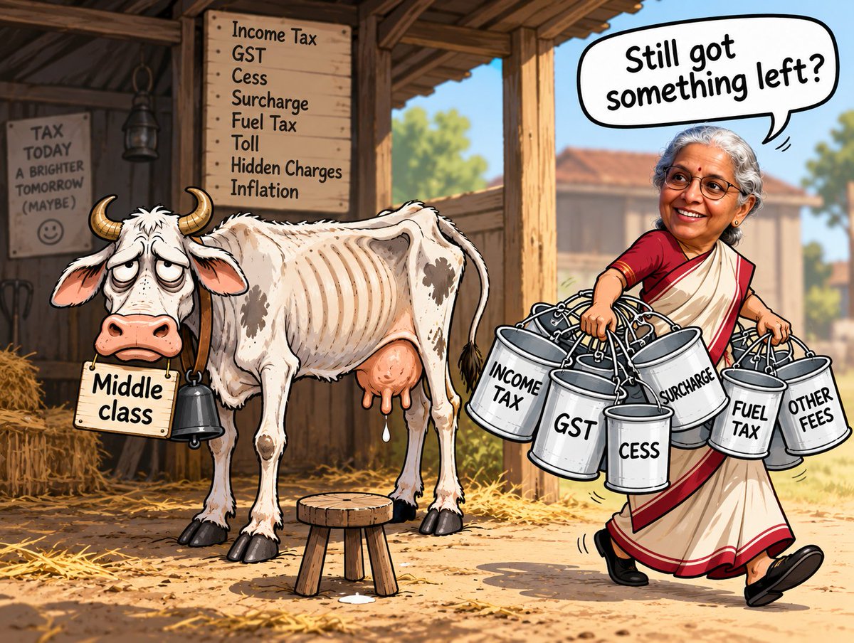 Neha_S_Patel's tweet photo. The relationship between Government and middle class explained in one picture. https://t.co/RdUbLIieiU