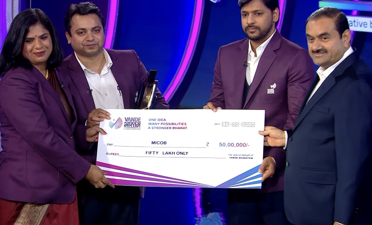 MiCoB_India's tweet photo. We won. 🇮🇳
MiCoB is the winner of Adani Vande Bharatam.Proud of how far we have come. Very aware of how much more there is to build.

Onwards. 🇮🇳

#MiCoB #VandeBharatam #BuildingForBharat #3DConcretePrinting https://t.co/A7U7qRlDiW