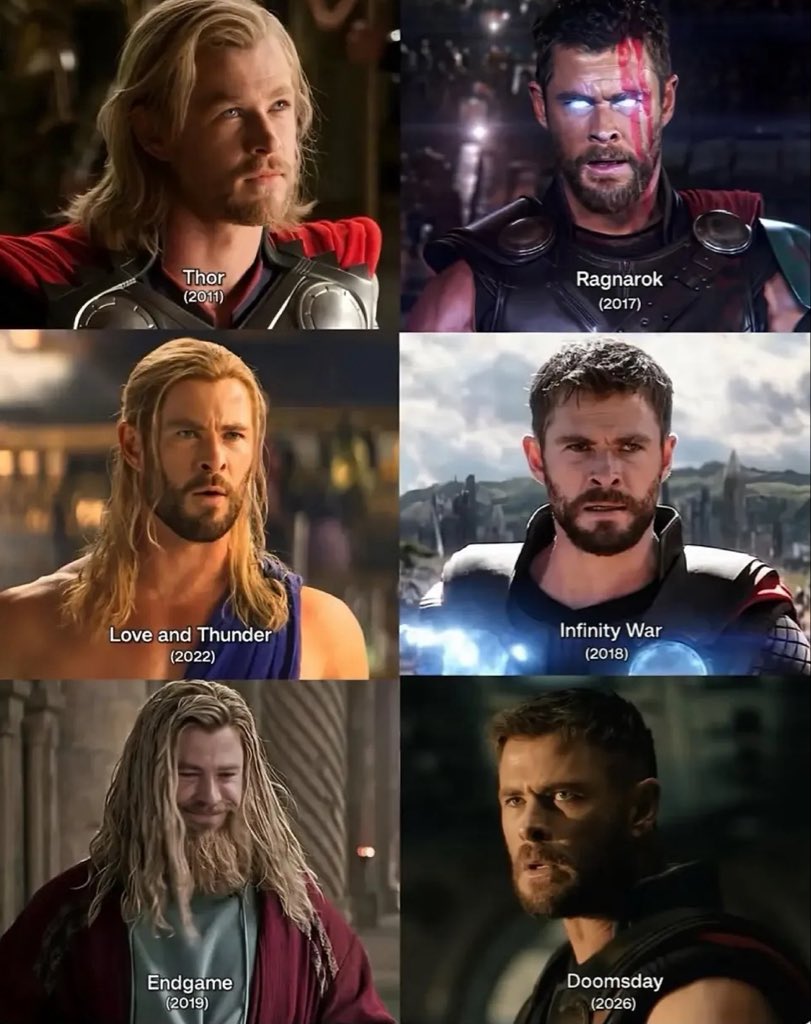 caty_komal's tweet photo. How Thor’s hair changed into black https://t.co/2j2KiLcDbo