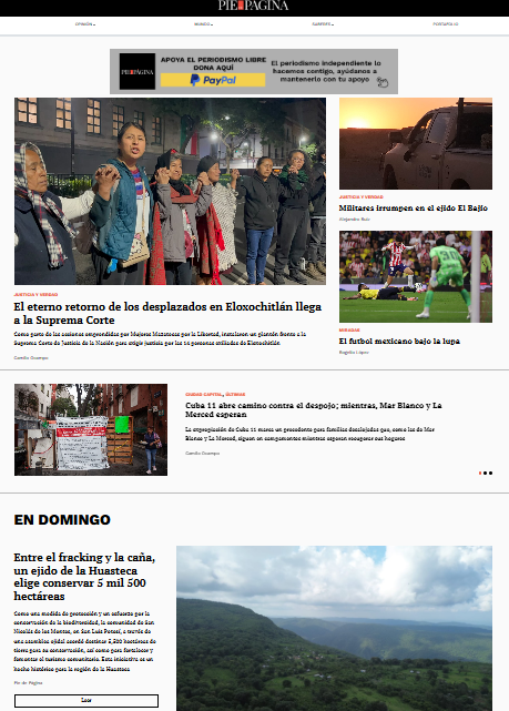 PdPagina's tweet photo. #LaPortada 📰
🔗El eterno retorno de los desplazados en Eloxochitlán llega a la SCJN https://t.co/ekEkiAZh5I
🔗 Militares irrumpen en el ejido El Bajío https://t.co/702moqdKYk
🔗 El futbol mexicano bajo la lupa
https://t.co/S3scagMU6k https://t.co/tgb8YMmHB7