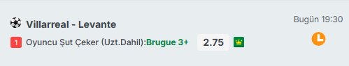 murtiddaa's tweet photo. Villarreal - Levante

Brugue 2+ 1.50 şut #stake9
Brugue 3+ 2.75 şut  #stake7

Ligde ilk11 başladığı son 4 maçınca 4-1-4-3 şut çekti. Takımın kaptanı 90dk oyunda kalıyor. https://t.co/8zcw61BYvk