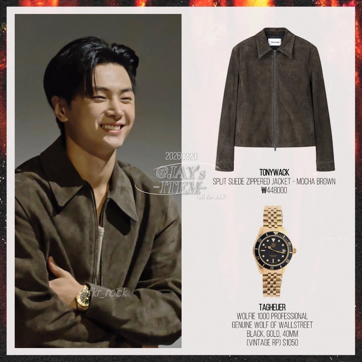JAYs_ITEM's tweet photo. 🐈‍⬛ 제이옷장 / JAY's wardrobe
📸 260920 ENHYPEN VR CONCERT : DESTINY 무대인사
📝 260920 MAKESTAR 2.0 videocall

🧥 TONYWACK
⌚️ TAGHeuer

#엔하이픈 #제이 #엔하이픈_제이 
#ENHYPEN #JAY #ENHYPEN_JAY
#박종성 #종성 #ジェイ 
#종민수 #종민수템 #손민수 #손민수템 🌟 https://t.co/Syh2lby0SR