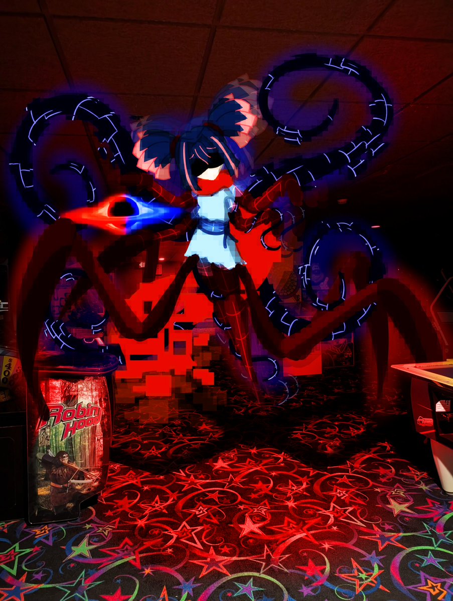 Hockerzock's tweet photo. Arcade after hour 
#EramiArt #Liminal #MonsterGirl https://t.co/P40JZ4Z2Le