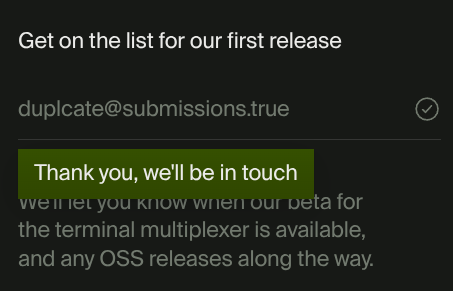 abi7hek's tweet photo. @mitchellh @superlogical doesn't handle duplicate submissions. https://t.co/mpThoLmtAV