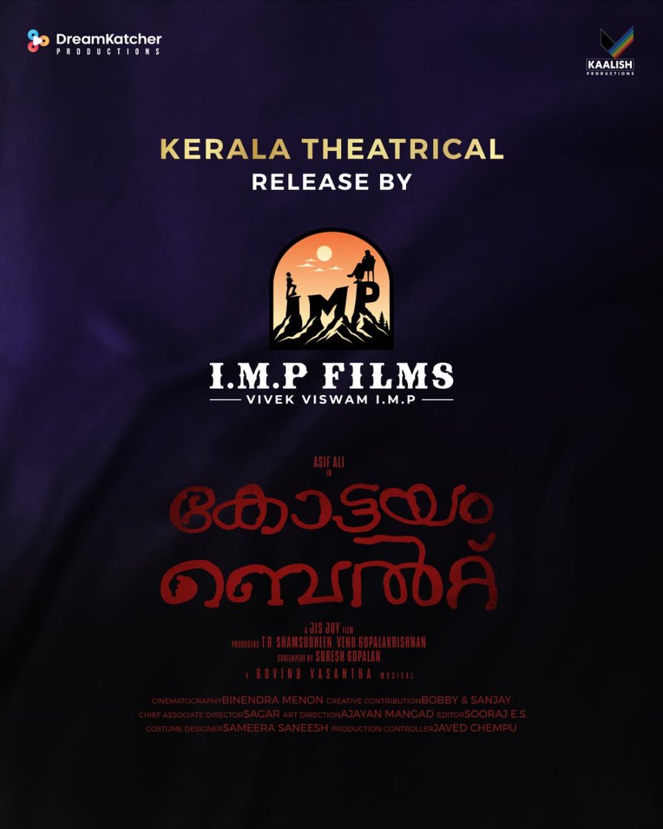 CinemaWithAB's tweet photo. AsifAli Starring #KottayamBelt Kerala Theatrical Release by IMP Films 🎬 https://t.co/KLdAdEgbgH
