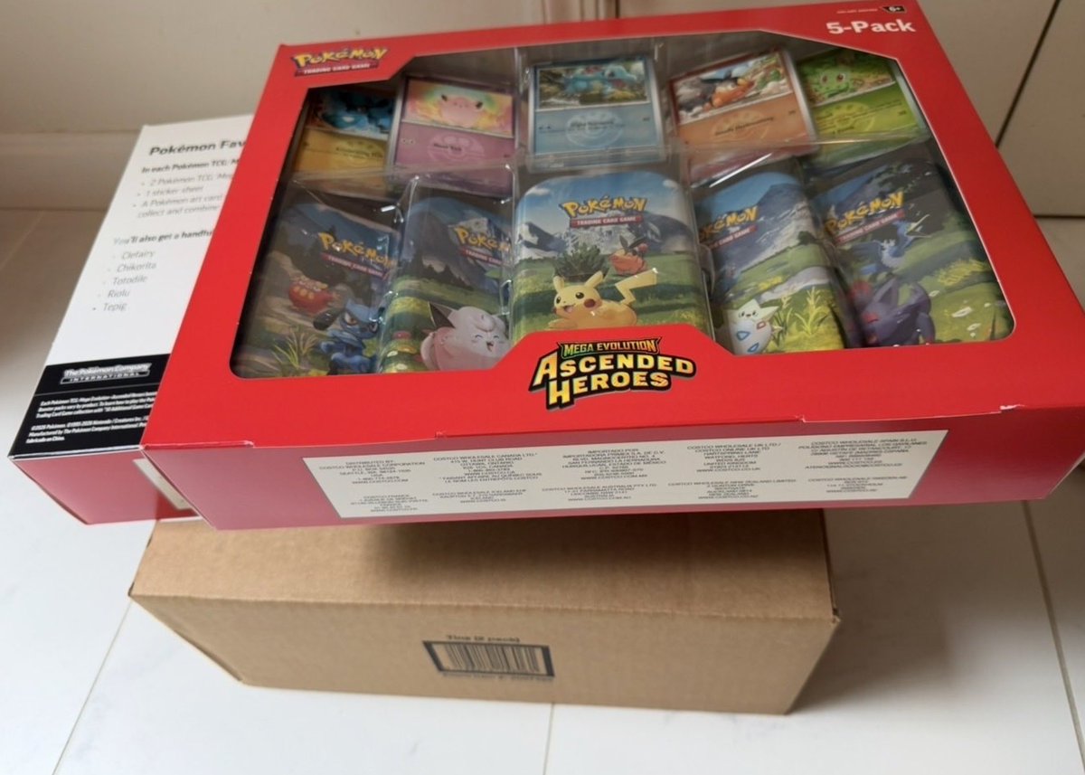 PokemonRestockr's tweet photo. Ascended Heroes 5 Mini Tins 2-Pack + Promo Mini Tin Bundles are starting to show up at select Costco locations today ✨

Keep an eye on your local Costco and let me know if you spot them at yours 🔔

#PokemonTCG #Pokemon https://t.co/GZkRhCHPfj