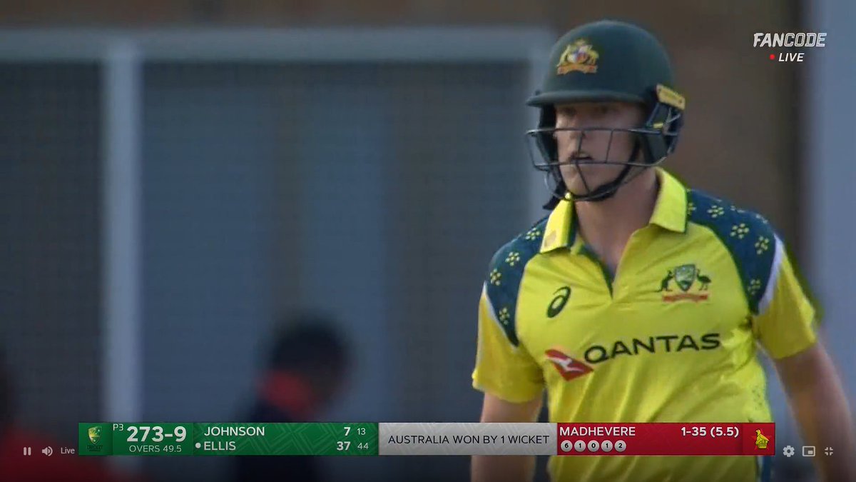 headyy62's tweet photo. Nathan ellis with a match winning 37* !! What a knock from him ! He is making a strong case for that WC alongside the big three !! Zimbabwe were fantastic throughout but just not enough !!
#ZIMvAUS https://t.co/kNeiEfVtM0
