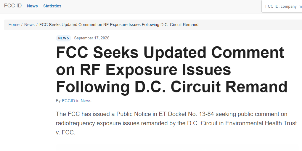 dave_ehs's tweet photo. U.S. - FCC Seeks Updated Comment on RF Exposure Issues Following D.C. Circuit Remand

#Radiofrequency #Radiation #FCC

https://t.co/20QnyFx3F7 https://t.co/tegt25qjYh
