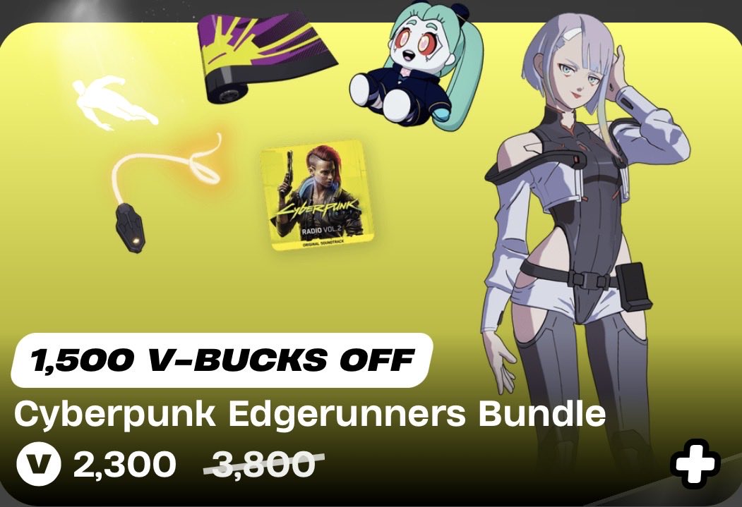 Jmoneydog84's tweet photo. Cyberpunk Edgerunners Bundle Giveaway
#Fortnite #Giveaway #Ad

HOW TO ENTER!

-Follow me📲
-Like &amp; RT♻️
-Comment 'Done'✅

Ends in 24 hours!

Use Code 'Jmoneydog84' to support me, it helps a lot
💙 #EpicPartner https://t.co/0of6p65orc