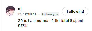 RelapsingfinAdd's tweet photo. @Catfishaddict1 Wasn't this 63k last month? https://t.co/Q6zdJLpt0W