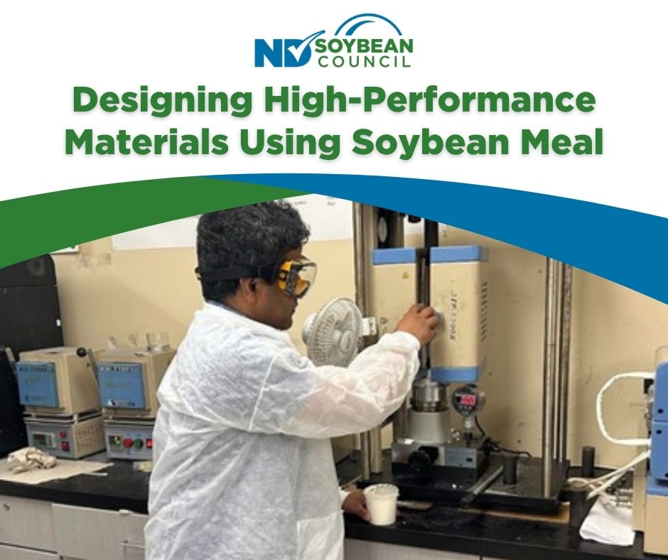 NDSoybean's tweet photo. Soybean meal is finding new life beyond feed. 🌱UND research shows soybean meal can be used to create strong, durable materials like wood adhesives, opening doors to new markets and adding value to North Dakota soybeans. Learn more: https://t.co/7oVAevpbWS https://t.co/mwlugf5ywg