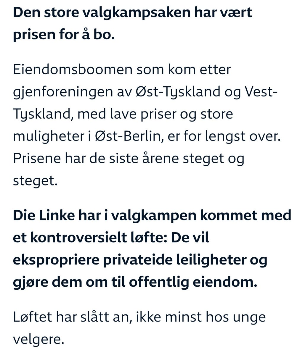 Goitericus's tweet photo. Husk at i NRK er Afd høyreekstreme galninger, mens Die Linke bare er litt kontroversielle sosialister som vil oppheve privat eiendomsrett og konfiskere eiendom. https://t.co/LJoh1XgnrS