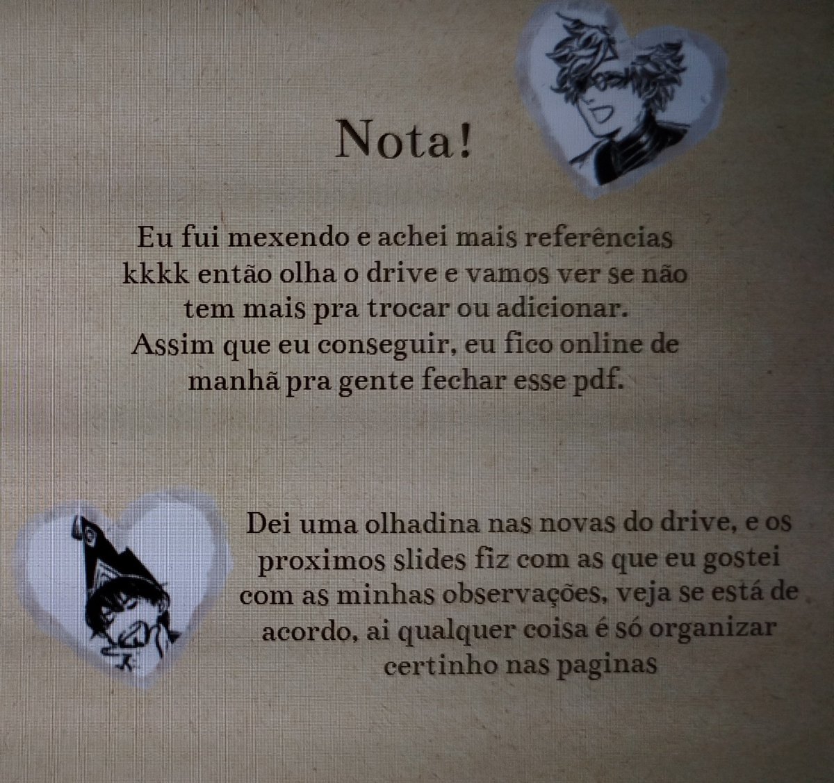 glitzypancake's tweet photo. Organizando o próximo ensaio com uma amiga, e acabamos conversando pelos slides! Nos sentindo os Orufrey já 🥹😭 https://t.co/ZQYjDl1m5D