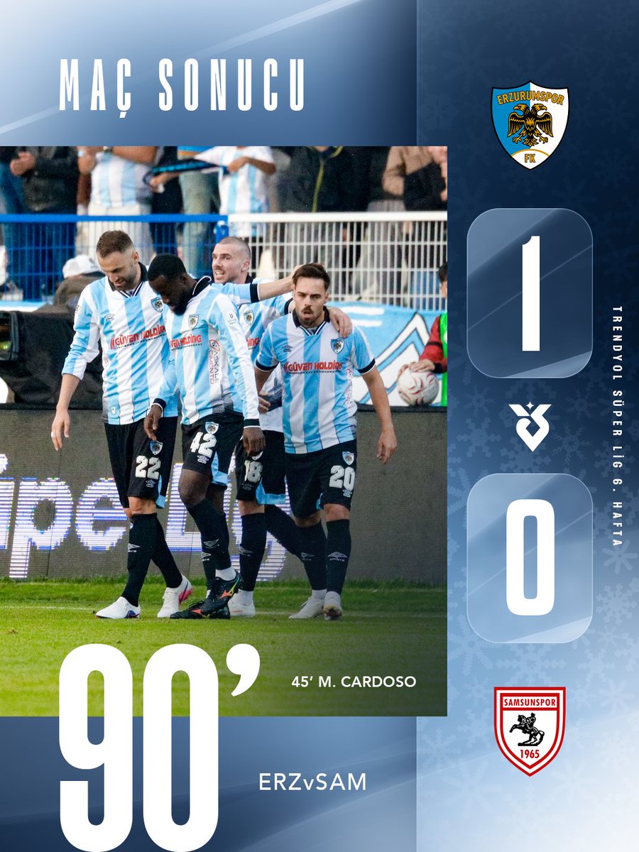 Erzurumspor's tweet photo. Evimizde 3 puan bizim! 👊

#ERZvSAM | 1-0 https://t.co/HO6dROKGBj