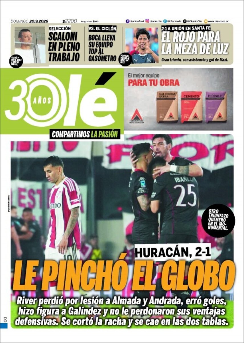 DiarioOle's tweet photo. LE PINCHÓ EL GLOBO 🎈

#LaTapaDeOlé | Domingo 20 de septiembre 📰 https://t.co/64boHAHSap