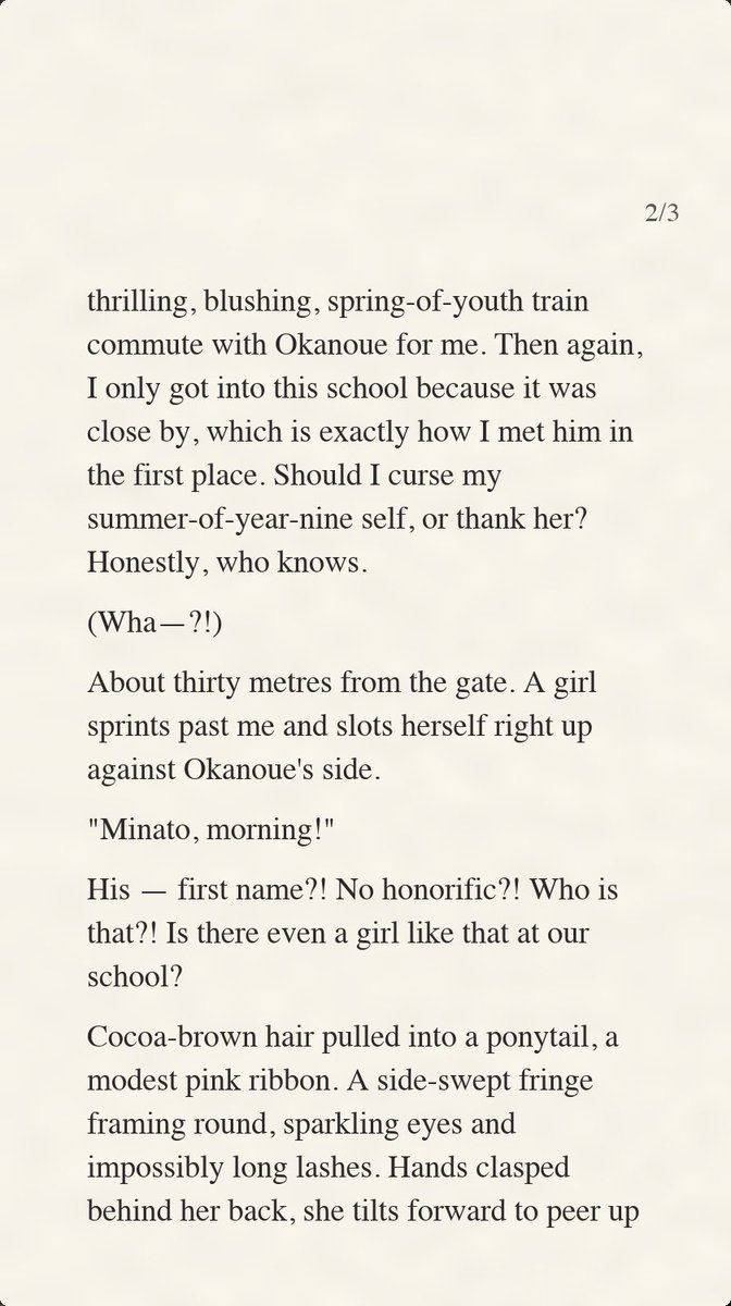 wtr_kazamatsuri's tweet photo. Series "# Limit Reached."
https://t.co/sIxI7ip8UI
A collection of flash fiction, ruthlessly cut short by "the limit," leaving you maddeningly unresolved every time.
Yes, I really do write these myself — in Japanese.
#SchoolLife #ComingOfAge #LoveComedy #FlashFiction https://t.co/NamKDpfaRg