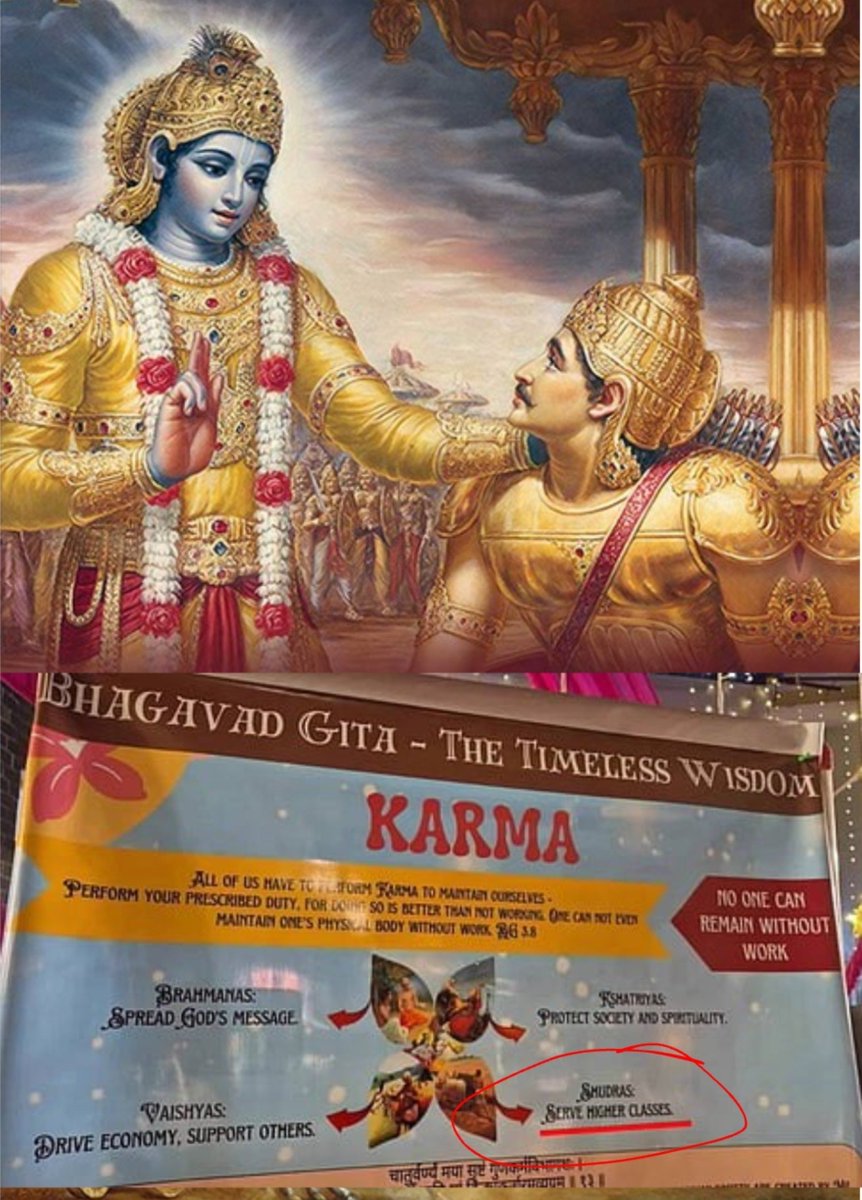 ambedkariteIND's tweet photo. Do you remember this poster, or have you forgotten, Manuwadis? It was displayed at IIT Mandi, stating that a Shudra’s duty is to serve the “upper castes.”

Do you understand what this means? Casteism is deeply rooted in the mindset of those who uphold Caste-based ideas. Its primary source is often the environment where children are taught verses from religious texts that justify the caste system.

These children can later carry such beliefs into educational institutions, developing a mindset that asks: “What will a Dalit engineer do? According to these scriptures, they were meant to serve us.”

IIT Bombay has reportedly had overwhelming representation of upper-caste(98%) faculty. Imagine how such deeply entrenched caste attitudes can affect the careers and experiences of Dalit students.