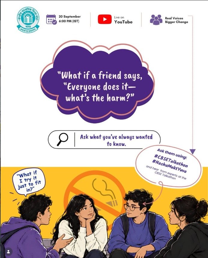 Rony_Shekha's tweet photo. CBSE ka ye initiative sach mein youth ke liye game changer hai
Top experts directly students se drug prevention par baat kar rahe hain
Aise open dialogue se hi healthy generation banegi
#CBSETalkathon @cbseindia29 https://t.co/rFn2FfNLpl