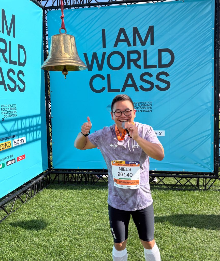 niels1526's tweet photo. Jaaaaaaa! Ny PR under de 2 timer på halvmaraton! Et kæmpe mål siden jeg begyndte at løbe. Hold kæft hvor er jeg glad! 🙏🔥🏃♂️ #wrrc2026 #cphhalf https://t.co/eHj22RWgFR