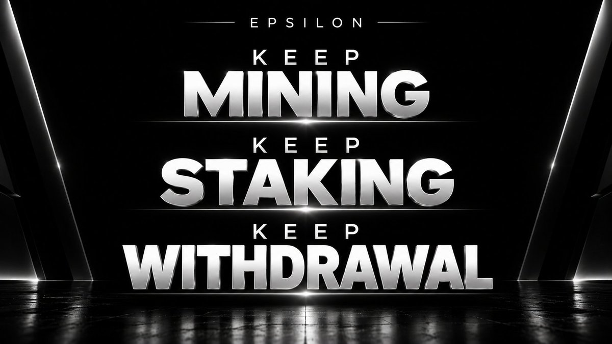 epsiloncryptox's tweet photo. EPSILON COMMUNITY — STAY STRONG

Keep mining.
Keep staking.
Keep withdrawals active.

Stay consistent, follow the official platform rules, and regularly check your wallet and withdrawal status. 

KEEP MINING • KEEP STAKING • KEEP WITHDRAWING

#EPS #EPSILONMINING #EPSILONSTAKING https://t.co/zCCgE0qBVh