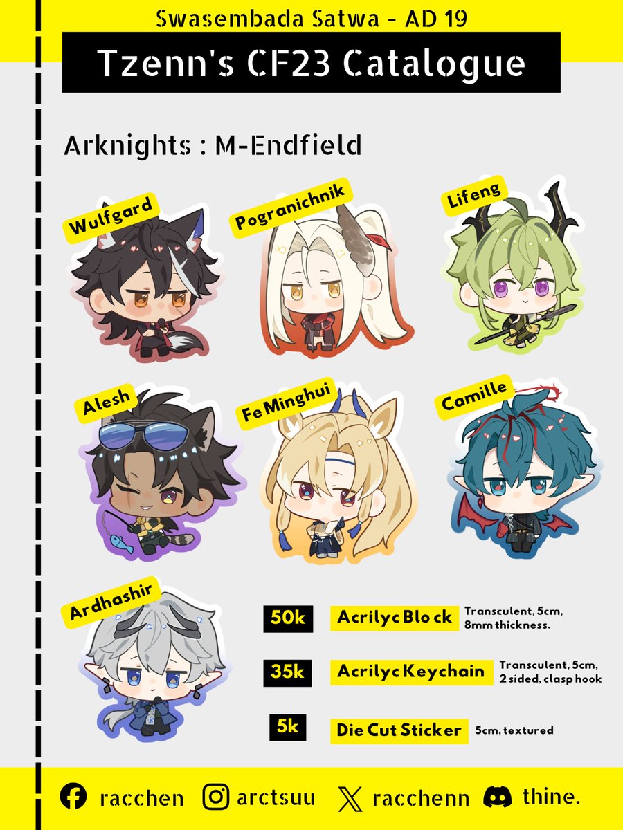 Racchenn's tweet photo. Hiii im open for #CF23 Pre Order batch acrilyc products 💙
> Arknights Endfield Fandom

📍ICE BSD , Booth Swasembada Satwa AD - 19 ( PICK UP ONLY)
📆 31th Oct - 1 Nov 2026

PO Link Form :
📎 https://t.co/h13fgdwMGU

Shares appreciated 💙✨️

#comifuro23 #ArknightsEndfield‌ https://t.co/bQrIiORE19
